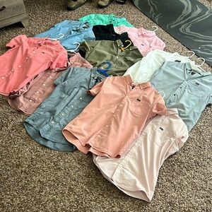 12 RVCA boys button up polos